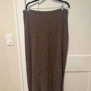 Afends Brown Textured Maxi Skirt